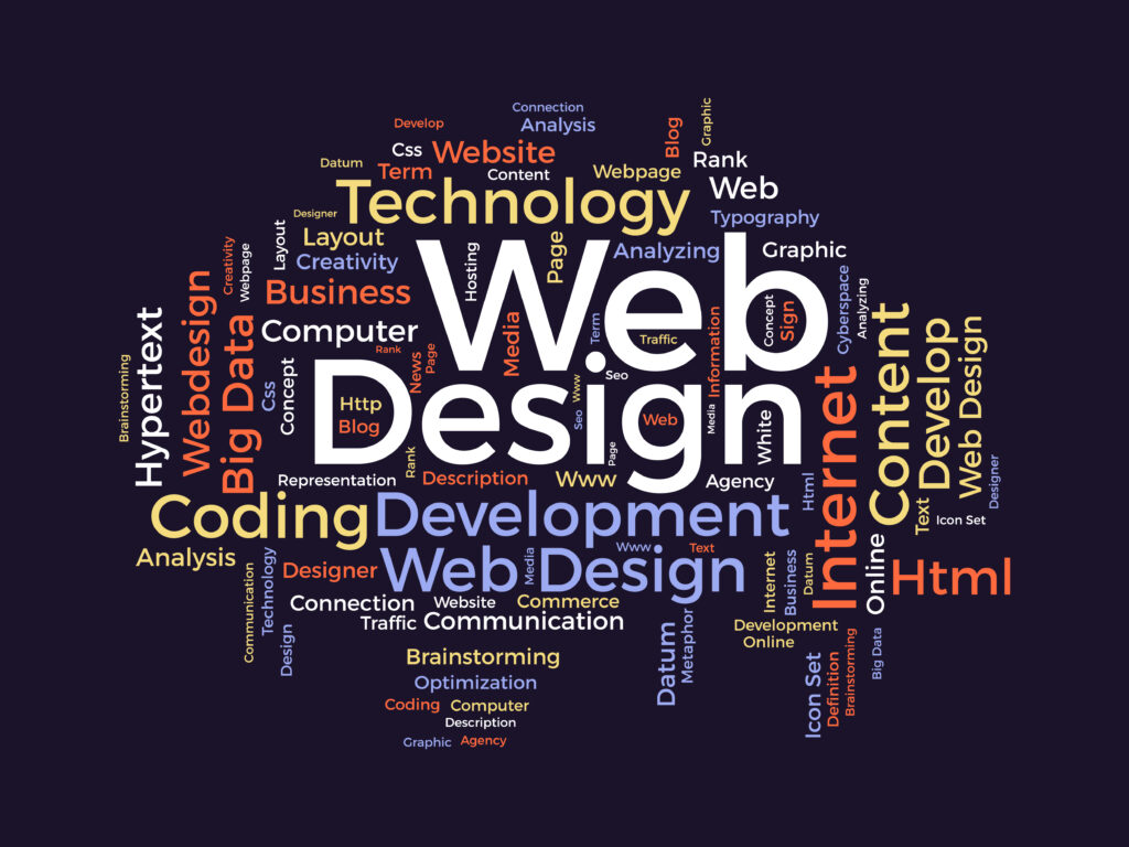 word cloud background concept for web design. website optimizati